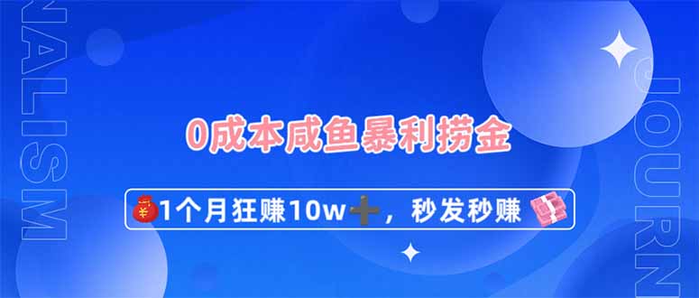 （14257期）0成本闲鱼暴利捞金，1个月狂赚10W+，秒发秒赚新玩法-互联网-新思维