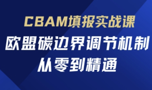 CBAM填报实战课，欧盟碳边界调节机制，从零到精通-互联网-新思维