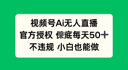 视频号AI无人直播，官方授权  每天50+，不违规 小白也能做-互联网-新思维