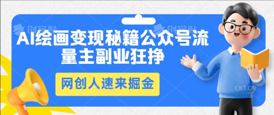 AI绘画变现秘籍：公众号流量主副业狂挣，网创人速来掘金-互联网-新思维