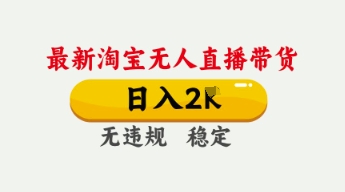 4月最新淘宝无人直播带货，日入数张，不违规不封号，独家技术，操作简单【揭秘】-互联网-新思维