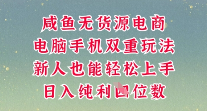 咸鱼无货源电商，多种运营方式，带你从零到一拿结果，可做代运营，也可软件一键发布【揭秘】-互联网-新思维