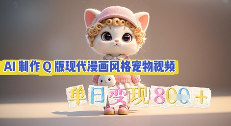 AI制作Q版现代漫画风格宠物视频，单日变现几张-互联网-新思维